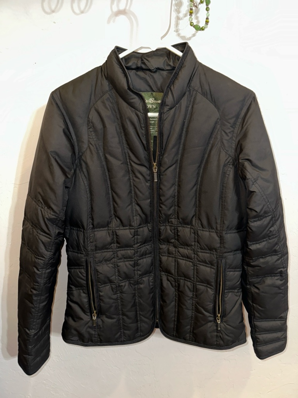 Eddie Bauer Women's Black Quilted Puffer Goose Down Coat